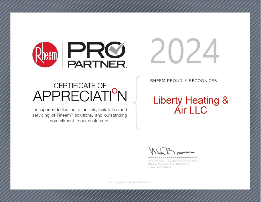 Rheem Pro Partner with Liberty Heating & Air LLC